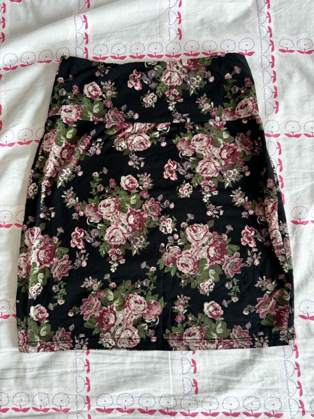 Talula Black Floral Mini Skirt